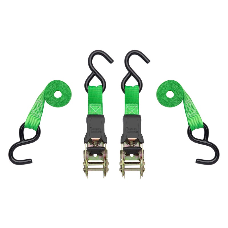 SmartStraps Ratchet Straps - 6ft GRN Padded Ratchet 2pk 1,500lb , green -SMAR138 - Image 1